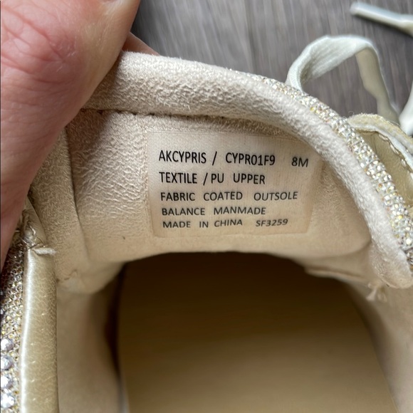 Anne Klein Gold Sparkle Sneakers - Picture 4 of 9